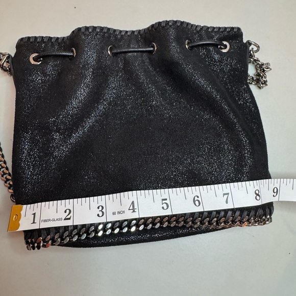 Stella McCartney Vegan Leather Bucket Bag – Black & Silver Sparkle - Picture 12 of 17